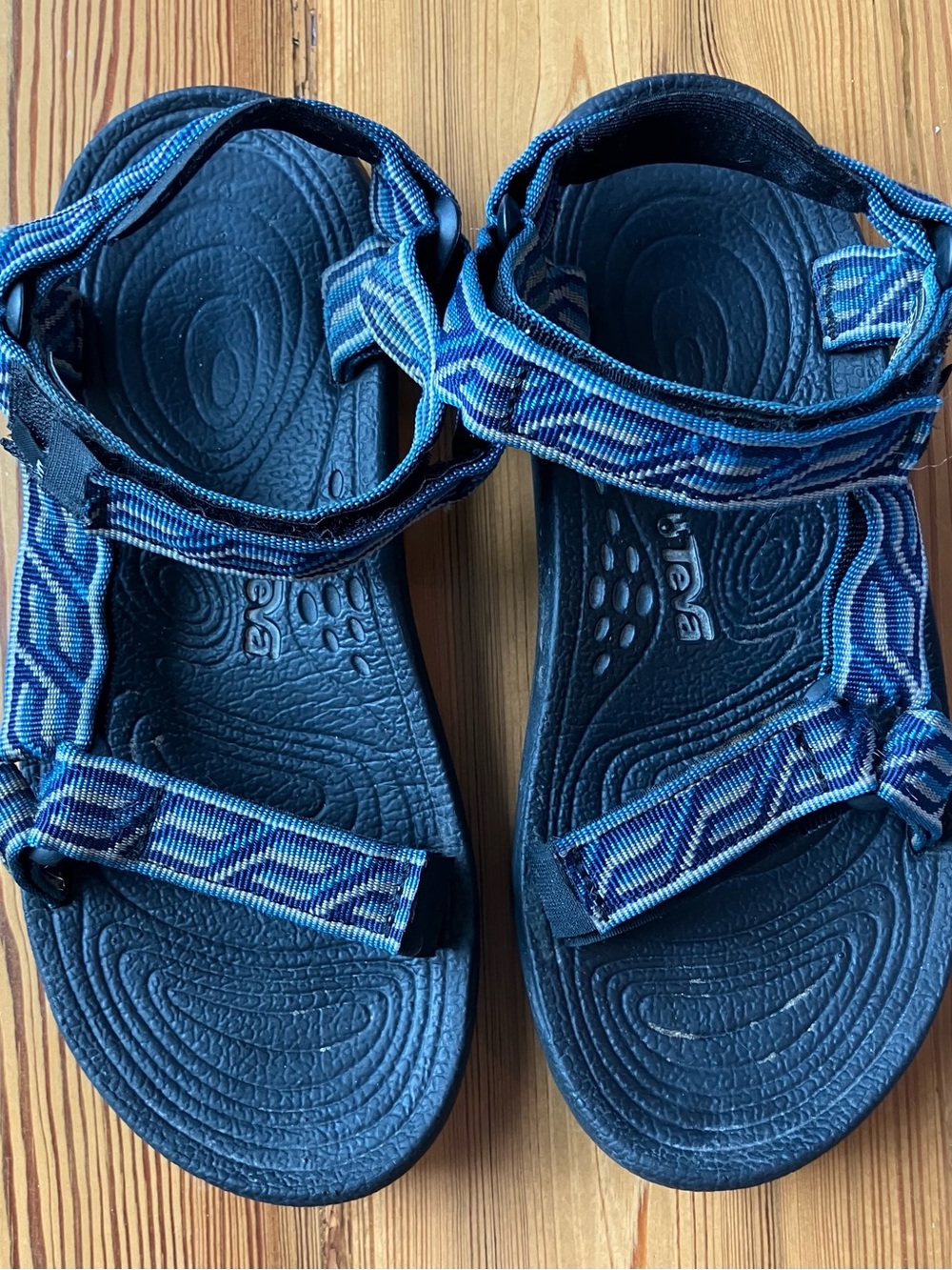 Teva Navy and Blue Patterned Strap Sandals